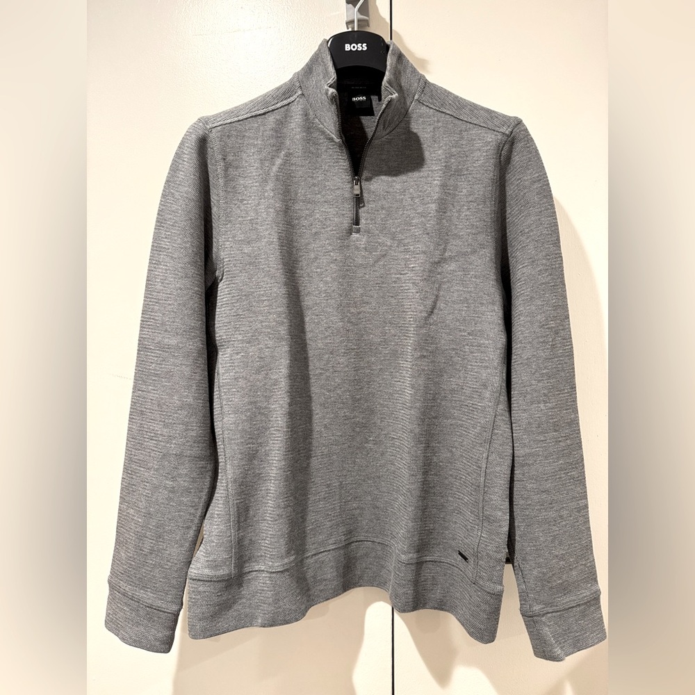 Hugo Boss Sidney 1/4 Zip Sweater in Gray, M